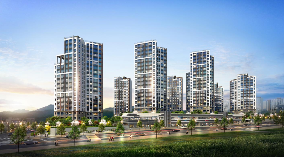 운암산공원 진아리채 그랑뷰 단지 조감도